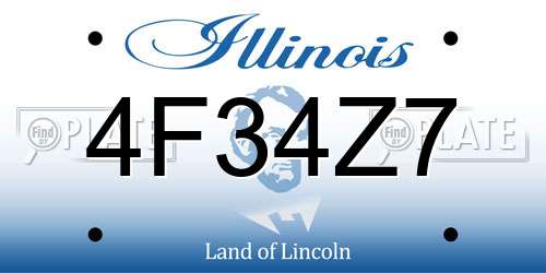 4F34Z7 Illinois License Plate