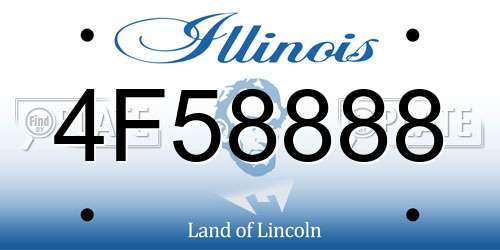 4F58888 Illinois License Plate