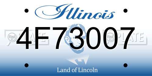 4F73007 Illinois License Plate