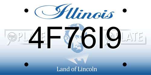 4F76I9 Illinois License Plate