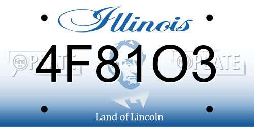 4F81O3 Illinois License Plate