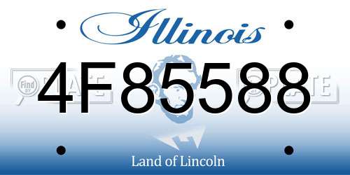 4F85588 Illinois License Plate