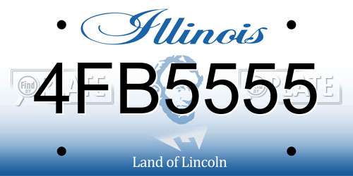 4FB5555 Illinois License Plate