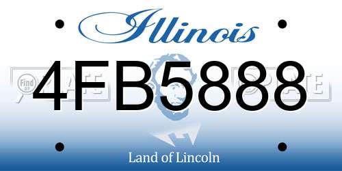 4FB5888 Illinois License Plate