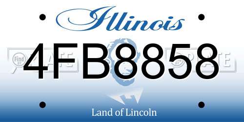 4FB8858 Illinois License Plate