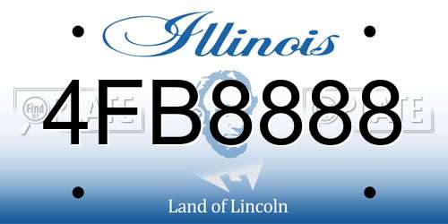4FB8888 Illinois License Plate