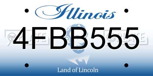 4FBB555 Illinois License Plate