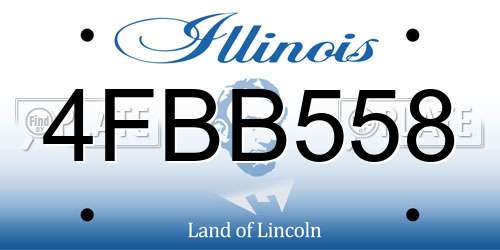 4FBB558 Illinois License Plate