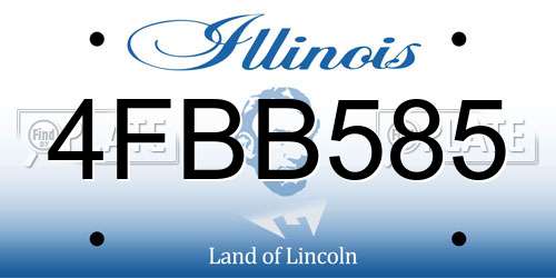 4FBB585 Illinois License Plate