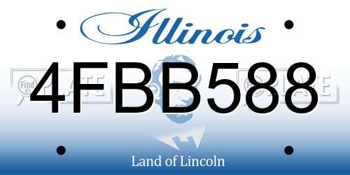 4FBB588 Illinois License Plate
