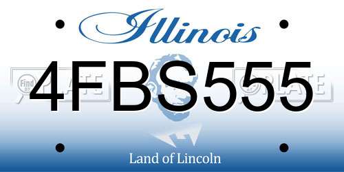 4FBS555 Illinois License Plate