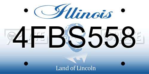 4FBS558 Illinois License Plate