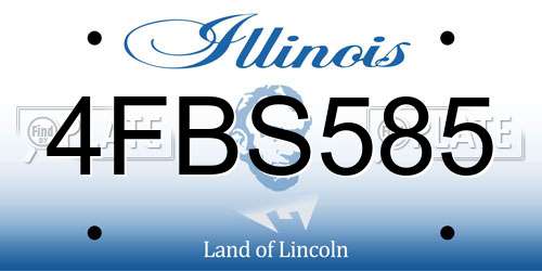 4FBS585 Illinois License Plate