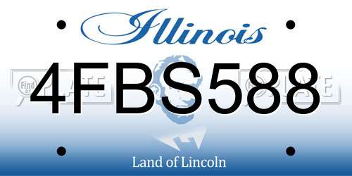 4FBS588 Illinois License Plate