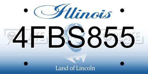 4FBS855 Illinois License Plate