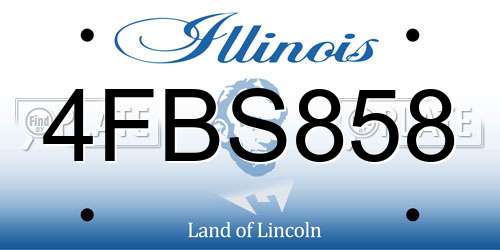 4FBS858 Illinois License Plate