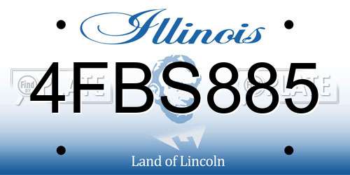 4FBS885 Illinois License Plate