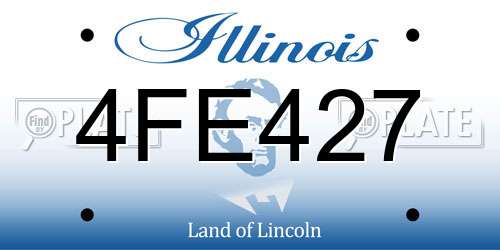 4FE427 Illinois License Plate