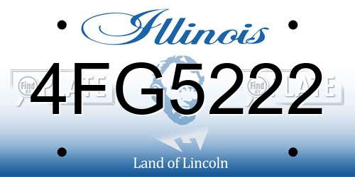 4FG5222 Illinois License Plate
