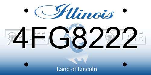 4FG8222 Illinois License Plate