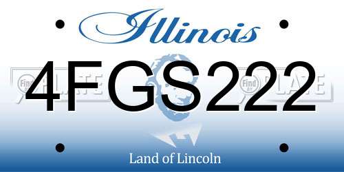 4FGS222 Illinois License Plate