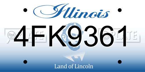 4FK9361 Illinois License Plate
