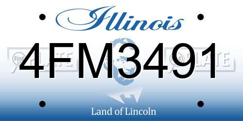 4FM3491 Illinois License Plate