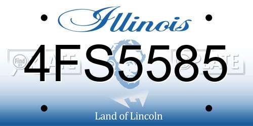 4FS5585 Illinois License Plate