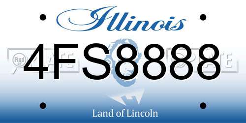 4FS8888 Illinois License Plate