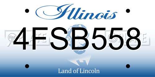 4FSB558 Illinois License Plate