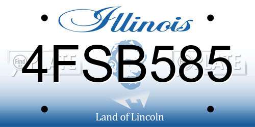 4FSB585 Illinois License Plate