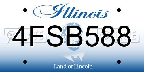 4FSB588 Illinois License Plate