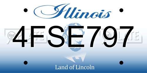 4FSE797 Illinois License Plate