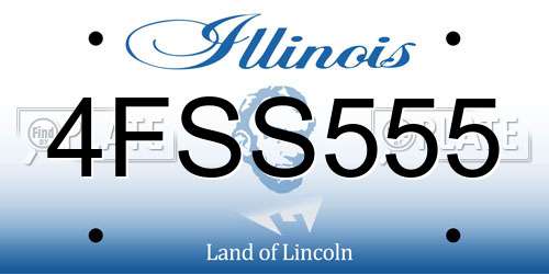 4FSS555 Illinois License Plate