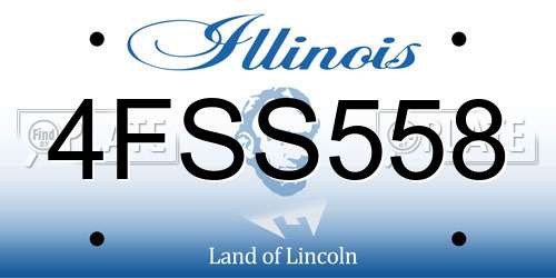 4FSS558 Illinois License Plate