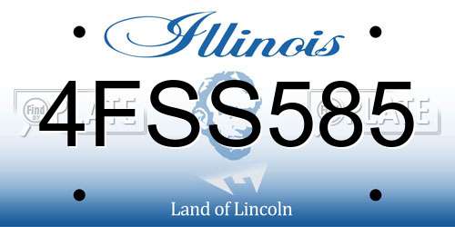 4FSS585 Illinois License Plate