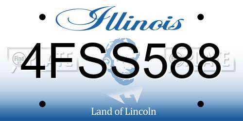 4FSS588 Illinois License Plate