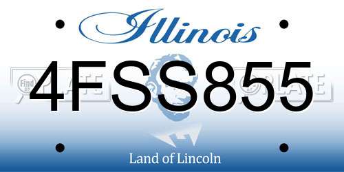 4FSS855 Illinois License Plate