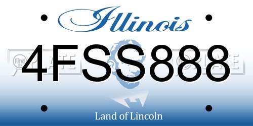 4FSS888 Illinois License Plate