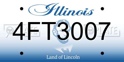 4FT3007 Illinois License Plate