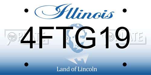 4FTG19 Illinois License Plate