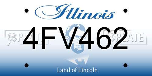 4FV462 Illinois License Plate