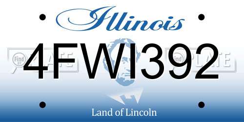 4FWI392 Illinois License Plate