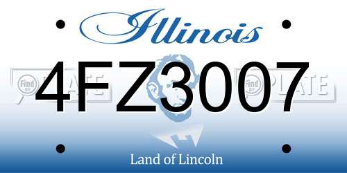 4FZ3007 Illinois License Plate