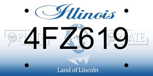 4FZ619 Illinois License Plate
