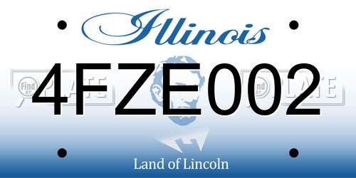 4FZE002 Illinois License Plate