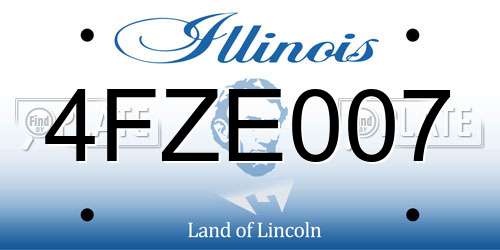 4FZE007 Illinois License Plate