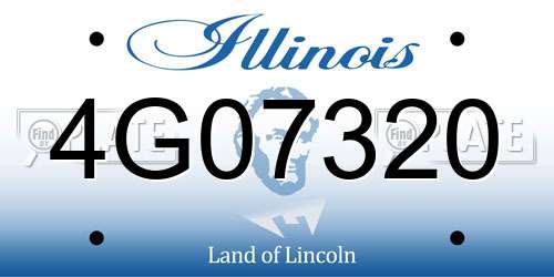 4G07320 Illinois License Plate