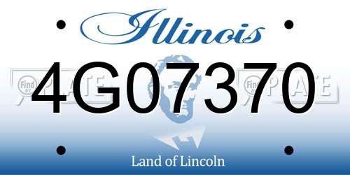 4G07370 Illinois License Plate