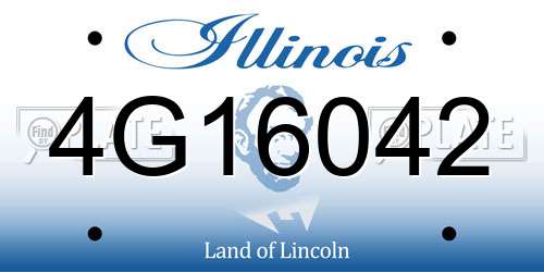 4G16042 Illinois License Plate